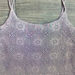 Newport News Lavender Crochet Camisole Top